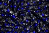 Setekshome Divitin Pazen Kumaş Siyah Zemin Mavi Çiçek Desenli V3