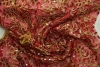 Setekshome Pullu Altın Kortlu Organze Kumaş Kırmızı